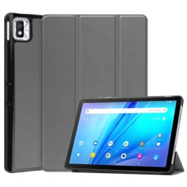 LEATHER Zaklápěcí obal pro TCL TAB 10S šedý