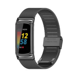 MILANESE Kovový řemínek pro Fitbit Charge 6 / Charge 5 černý