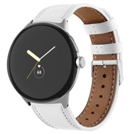 LEATHER Kožený řemínek pro Google Pixel Watch / Pixel Watch 2 / Pixel Watch 3 41mm / Pixel Watch 4 41mm bílý