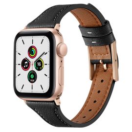 LEATHER Kožený řemínek pro Apple Watch SE / SE 2022 / SE 2023 (44mm) černý
