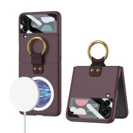 GKK HOOK MAGSAFE Ochranný kryt pro Samsung Galaxy Z Flip 4 5G bordó