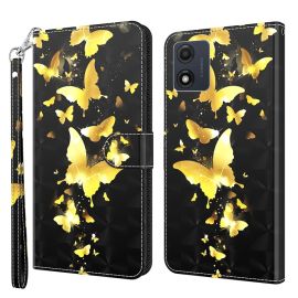 ART Peněženkový kryt pro Motorola Moto E13 GOLD BUTTERFLY