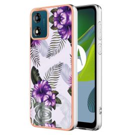 IMD MARBLE Ochranný kryt pro Motorola Moto E13 PURPLE FLOWER