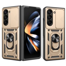 RING CAMERA Kryt s držákem pro Samsung Galaxy Z Fold 5 5G zlatý
