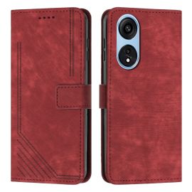 STRIPE Peněženkové pouzdro s řemínkem Oppo A98 5G červené