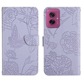 ART BLOSSOM Peněženkový obal pro Motorola Moto G55 5G fialový