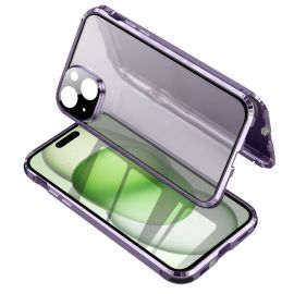 Magnetický kryt 360 pro Apple iPhone 15 fialový