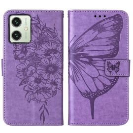 ART BUTTERFLY Peněženkový obal pro Motorola Moto G54 5G / G54 5G Power Edition fialový