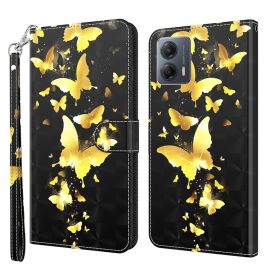 ART Peněženkový kryt pro Motorola Moto G54 5G / G54 5G Power Edition GOLD BUTTERFLIES