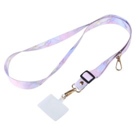 PROTEMIO ART Univerzální šňůrka na mobil pod zadní kryt PURPLE MARBLE