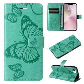 ART BUTTERFLY Peněženkový obal pro Apple iPhone 16e zelený