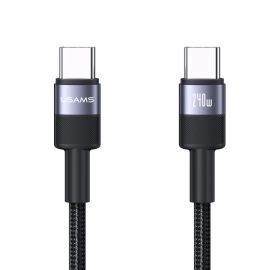 USAMS SJ727 240W Datový kabel USB-C / USB-C 1.2m černý