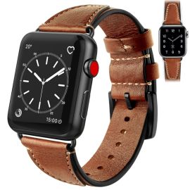 Kožený řemínek Apple Watch 7 / 6 / SE / 5/4 (44mm) / 1, 2, 3 (42mm) světlehnědý
