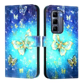 ART Peněženkový kryt pro Infinix Hot 50 Pro+ GOLDEN BUTTERFLY