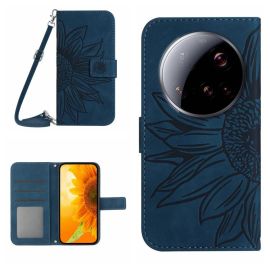 ART SUNFLOWER Peněženkový obal se šňůrkou pro Xiaomi 15 Ultra modrý