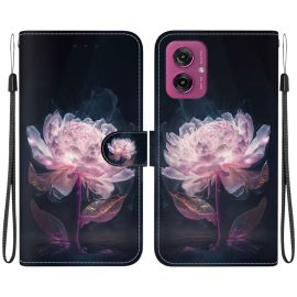 ART Peněženkový kryt pro Motorola Moto G55 5G PURPLE PEONY