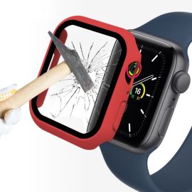 ENKAY Obal s tvrzeným sklem pro Apple Watch 9 / 8 / 7 (41mm) červený