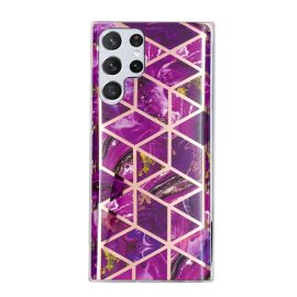 GEOMETRIC ART Silikonový kryt Samsung Galaxy S22 Ultra 5G PURPLE