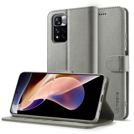 IMEEKE Peněženkový kryt Xiaomi Redmi Note 11 Pro + 5G šedý
