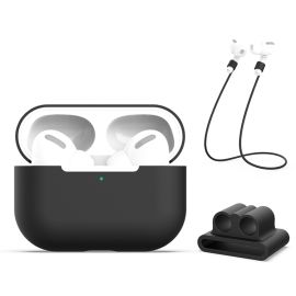 PROTEMIO 3v1 Sada pro ochranu sluchátek Apple AirPods Pro 3 černá