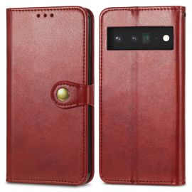 LEATHER BUCKLE Peněženkový obal Google Pixel 6 červený