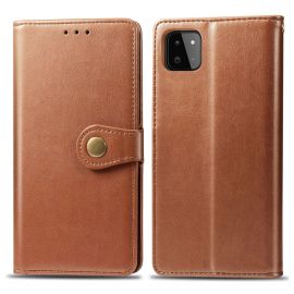 LEATHER BUCKLE Peňaženkový obal Samsung Galaxy A22 hnědý
