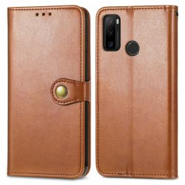LEATHER BUCKLE Peněženkový obal Ulefone Note 10 hnědý