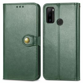 LEATHER BUCKLE Peněženkový obal Ulefone Note 10 zelený