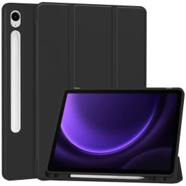 LEATHER Zaklápěcí kryt Samsung Galaxy Tab S10 FE / Tab S9 FE černý