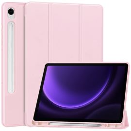 LEATHER Zaklápěcí kryt Samsung Galaxy Tab S10 FE / Tab S9 FE růžový