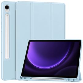 LEATHER Zaklápěcí kryt Samsung Galaxy Tab S10 FE / Tab S9 FE světle modrý