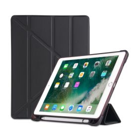 LEATHER zaklapovací obal Apple iPad 9.7 (2018/2017) / iPad Air (1/2) černý