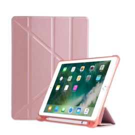 LEATHER zaklapovací obal Apple iPad 9.7 (2018/2017) / iPad Air (1/2) růžový