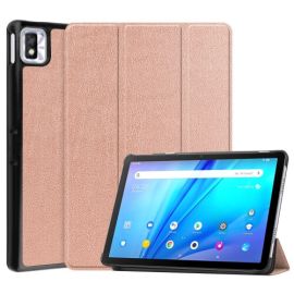 LEATHER Zaklápěcí obal pro TCL TAB 10S růžovozlatý