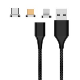 M11 3v1 Magnetický kabel ( USB Typ-C / micro USB / Lightning ) 2m černý