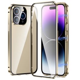 Magnetický kryt 360 pro Apple iPhone 14 Pro zlatý
