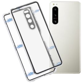 Magnetický kryt 360 pro Sony Xperia 5 IV stříbrný