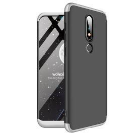 360° ochranný kryt Nokia 6.1 Plus (Nokia X6) černý-stříbrný