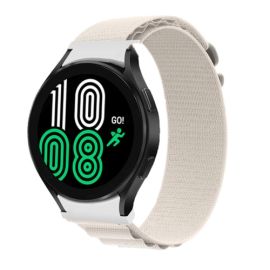 NYLON Řemínek pro Samsung Galaxy Watch 5 (40mm / 44mm) 5 Pro 45mm bílý
