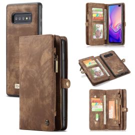 WALLET Obal s peněženkou 2v1 pro Samsung Galaxy S10 Plus hnědý