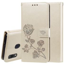 ART Peňaženkový obal Samsung Galaxy A30 / A20 FLOWERS zlatý