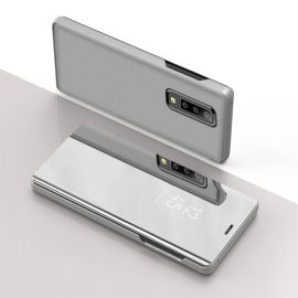 MIRROR zaklapovací kryt Samsung Galaxy A50 stříbrný