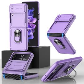 GKK RING Ochranný kryt s držákem Samsung Galaxy Z Flip 4 5G fialový