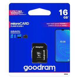 Paměťová karta GOODRAM microSDHC 16GB UHS-I + adaptér (M1AA-0160R11)