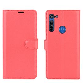 LITCHI Peňaženkový kryt Motorola Moto G8 červený