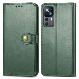 LEATHER BUCKLE Peněženkový obal Xiaomi 12T / 12T Pro zelený