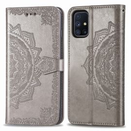 ART Peňaženkový kryt Samsung Galaxy M51 ORNAMENT šedý