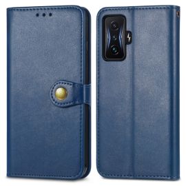 LEATHER BUCKLE Peněženkový obal Xiaomi Poco F4 GT modrý