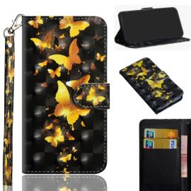 ART Peněženkový obal LG Q60 / LG K50 GOLD EN BUTTERFLY