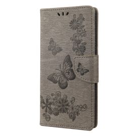 ART Peněženkový kryt Sony Xperia 10 IV 5G BUTTERFLIES šedý